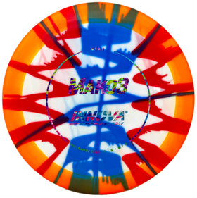 Innova I-Dye Star Mako3 front view, ideal for straight mid-range throws.