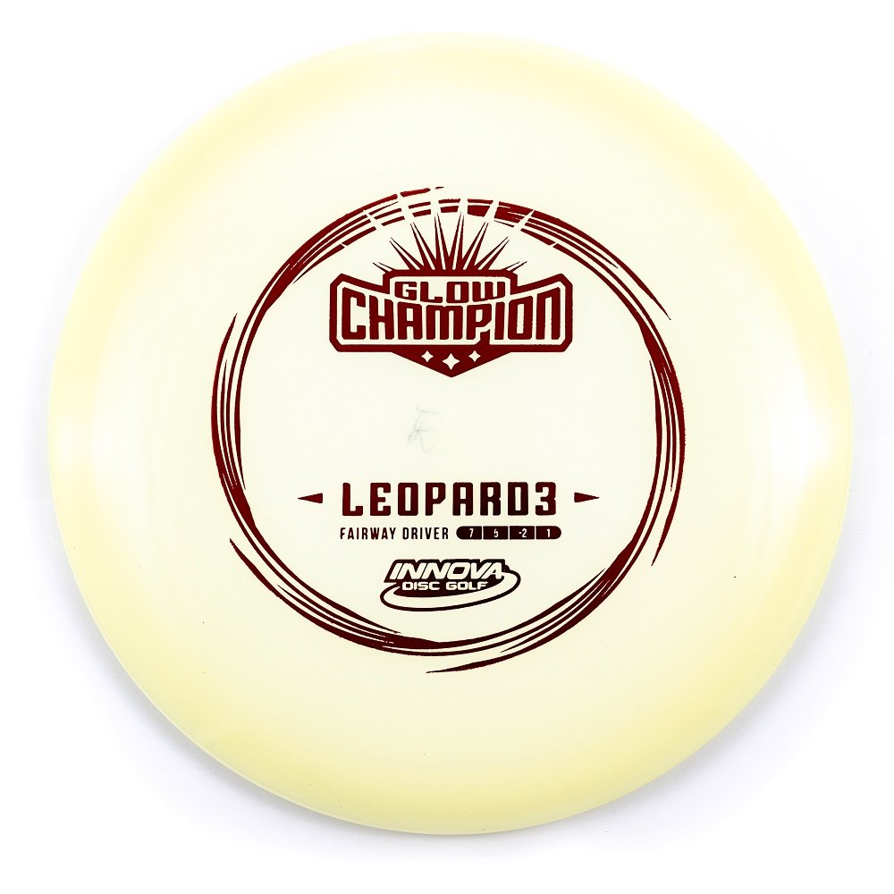 Innova Leopard3 Champion Glow fairway driver with high visibility for controlled throws