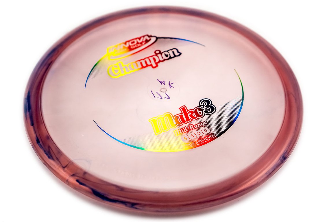 Innova Mako 3 midrange disc demonstrates straight flight for precise fairway control.