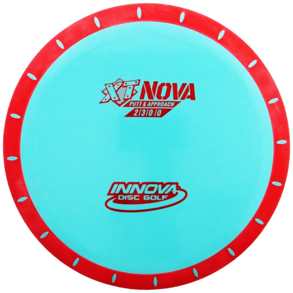 INNOVA Nova overmold putter close-up highlights secure grip for accurate putts and controlled approach shots