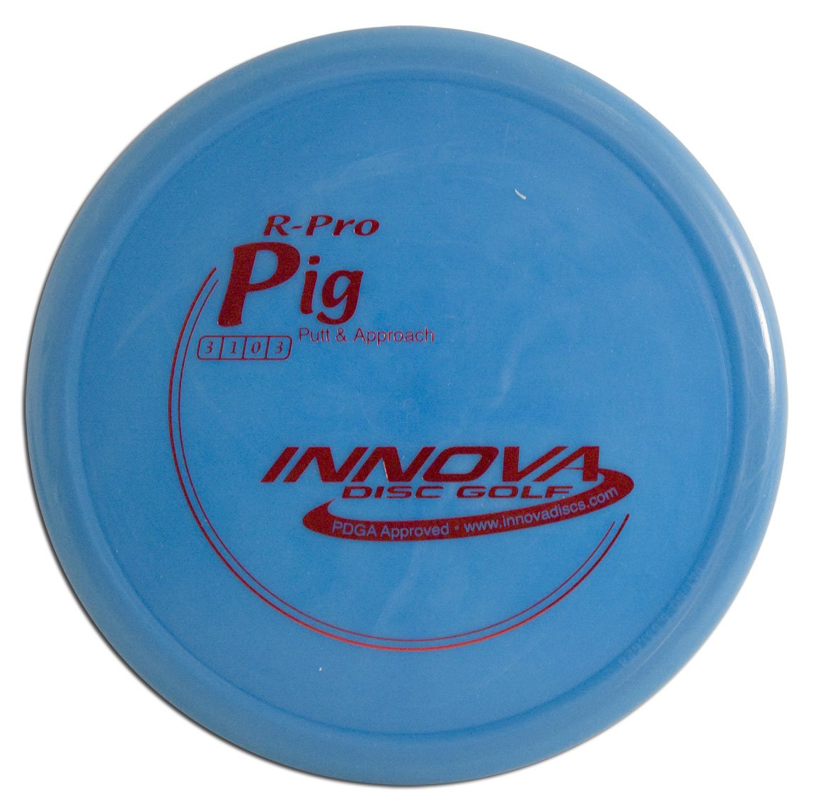 Innova Pig putt-overstable disc in flight, ideal for wind putts and precise approaches.