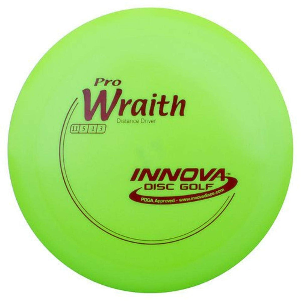 Innova Pro Wraith golf disc front view for long-distance drives and wind stability.