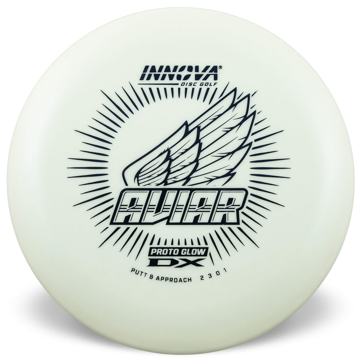 Innova Proto Glow DX Aviar putter glows for night play and precise short-range shots.