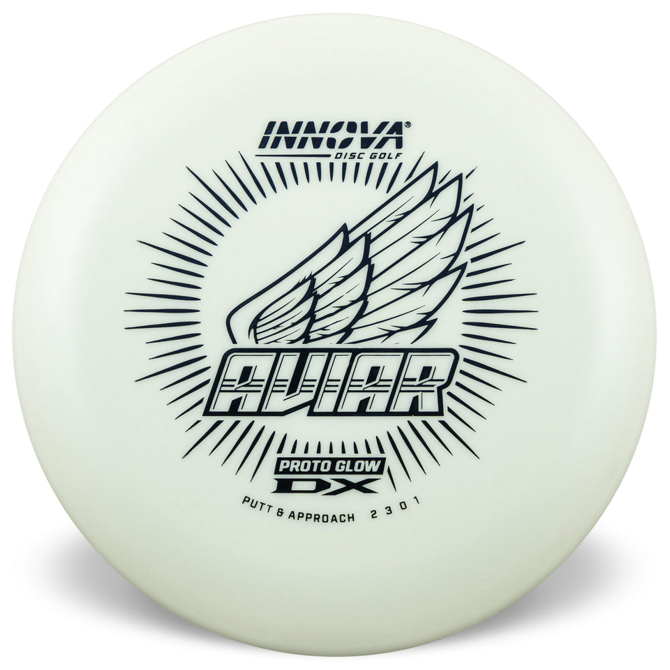 Innova Proto Glow DX Aviar putter glows for night play and precise short-range shots.