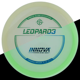 Innova Leopard3 Proto Glow close-up grip texture for reliable grip in low-light play.
