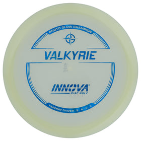 Innova Valkyrie Proto Glow in Champion plastic glows brighter for dusk-to-night flights.