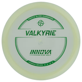 Innova Proto Glow Valkyrie glow effect highlights visibility for night games.