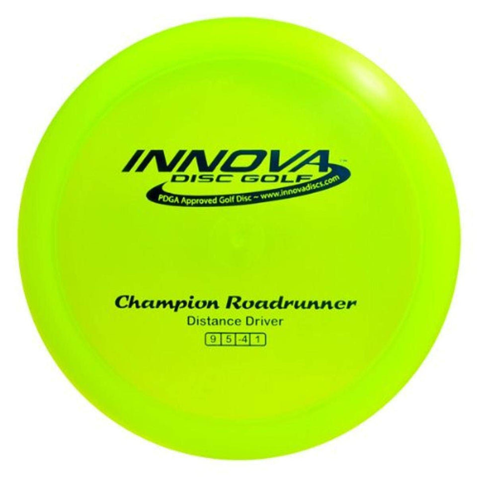 Innova Roadrunner distance driver in flight with glide for turnover and rollers