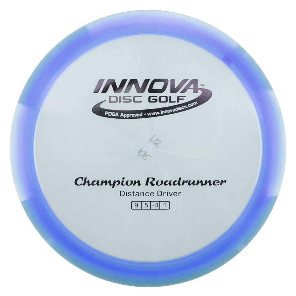 Innova Roadrunner distance driver in champion material, ideal for turnover shots and tailwind drives.