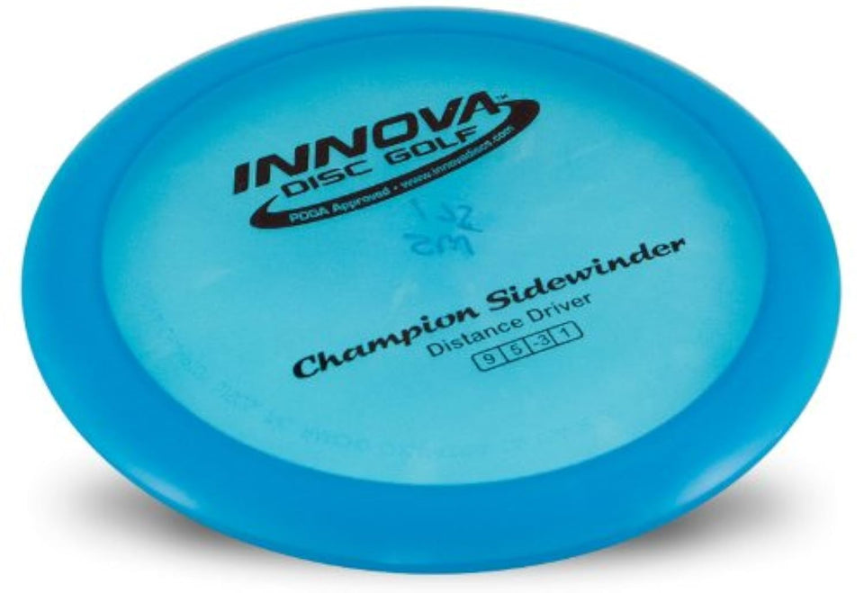 INNOVA Sidewinder 165-170g in flight demonstrates turnover capability for downhill distance
