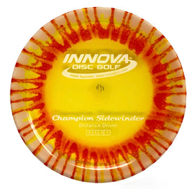 Innova Sidewinder dye-pattern close-up grip emphasizes stability.