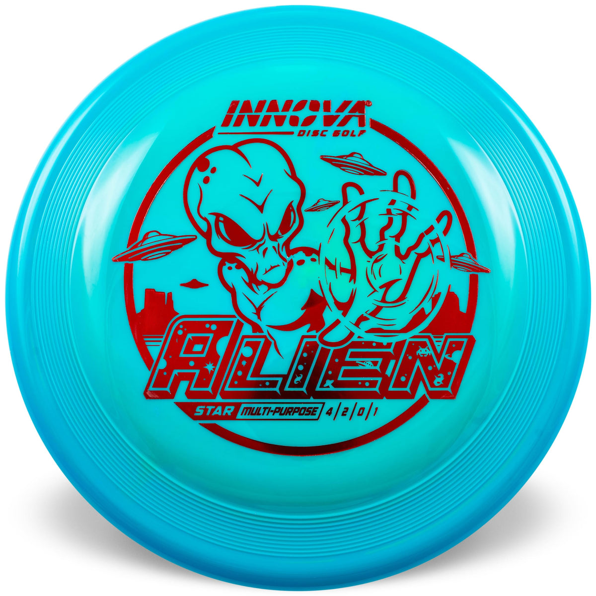 Innova Star Alien closeup of stamp and plastic clarity for confidence