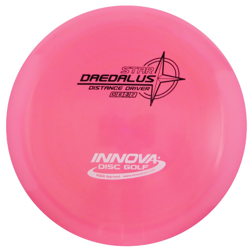 INNOVA Star Daedalus distance driver in flight, optimized for long downwind throws