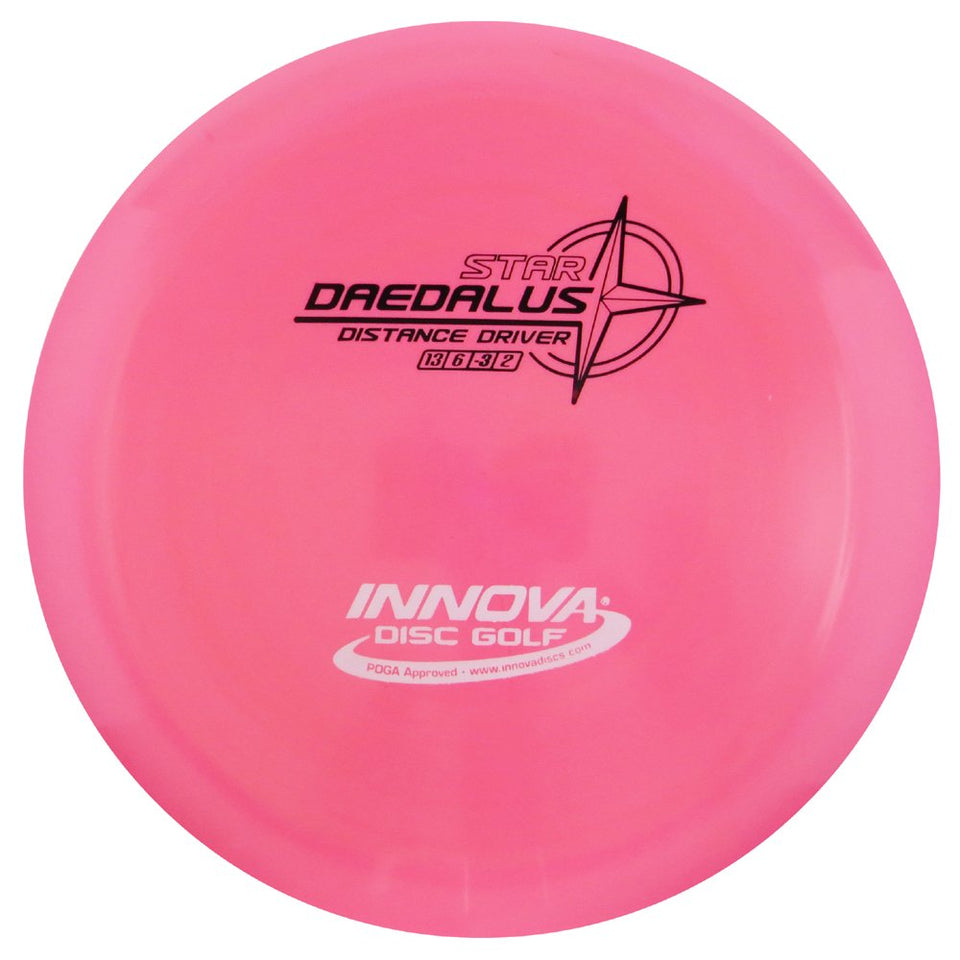 INNOVA Star Daedalus distance driver in flight, optimized for long downwind throws