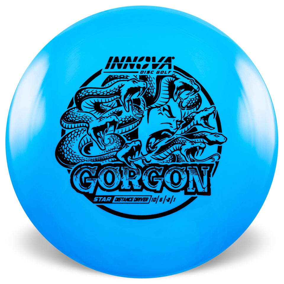 Innova Star Gorgon distance driver with arrow-straight glide for long throws