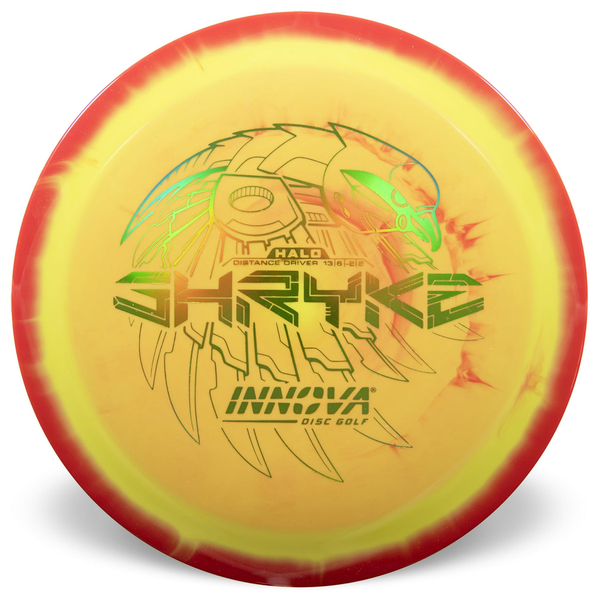 Innova Star Halo Shryke distance driver front view shows Halo rim for long-range control.