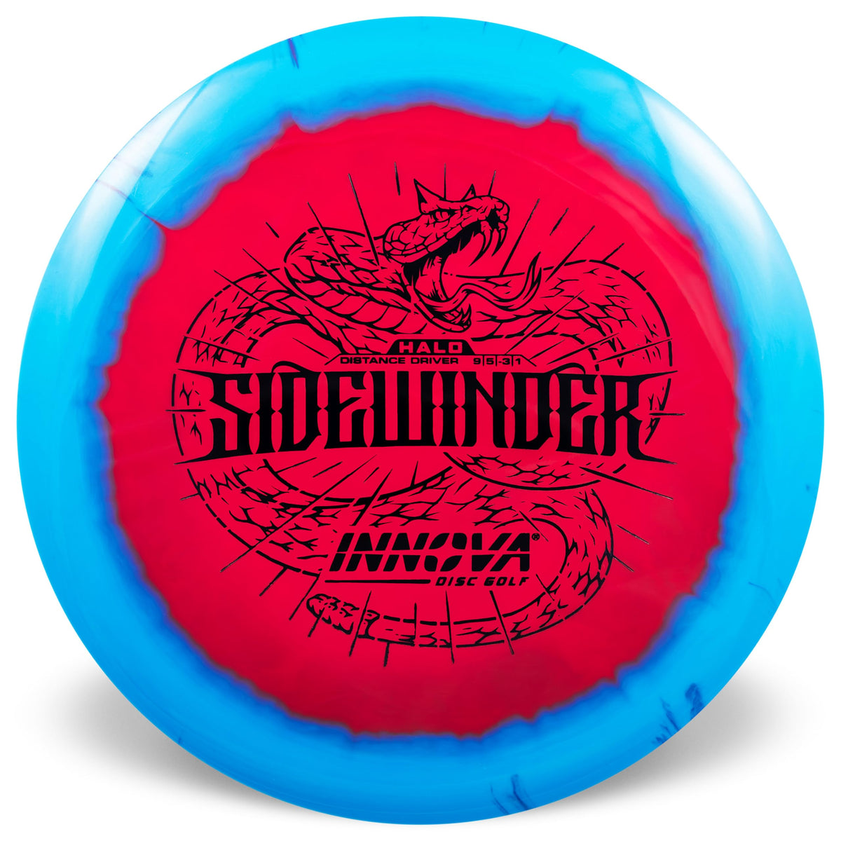 Innova Star Halo Sidewinder in flight with two-tone rim visibility.