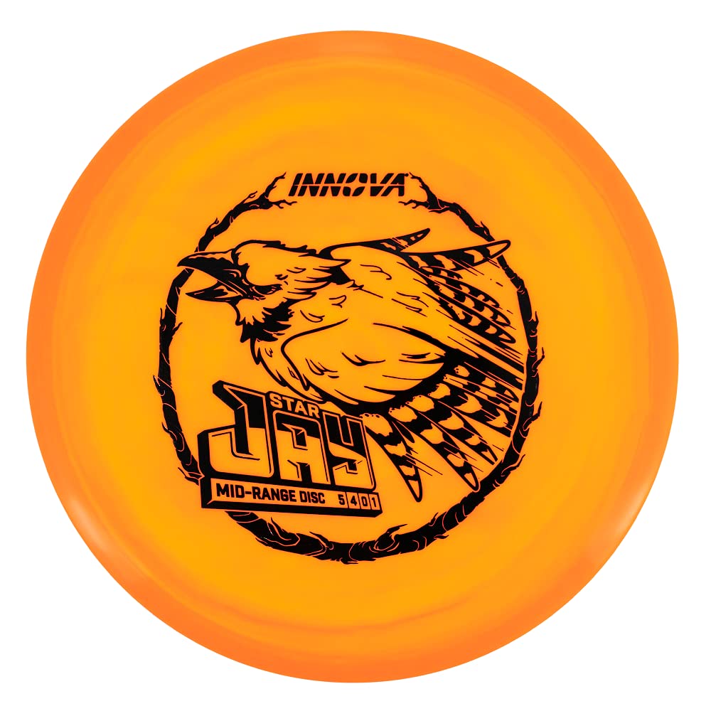 Innova Jay mid-range disc in flight for straight approaches with a mellow fade.