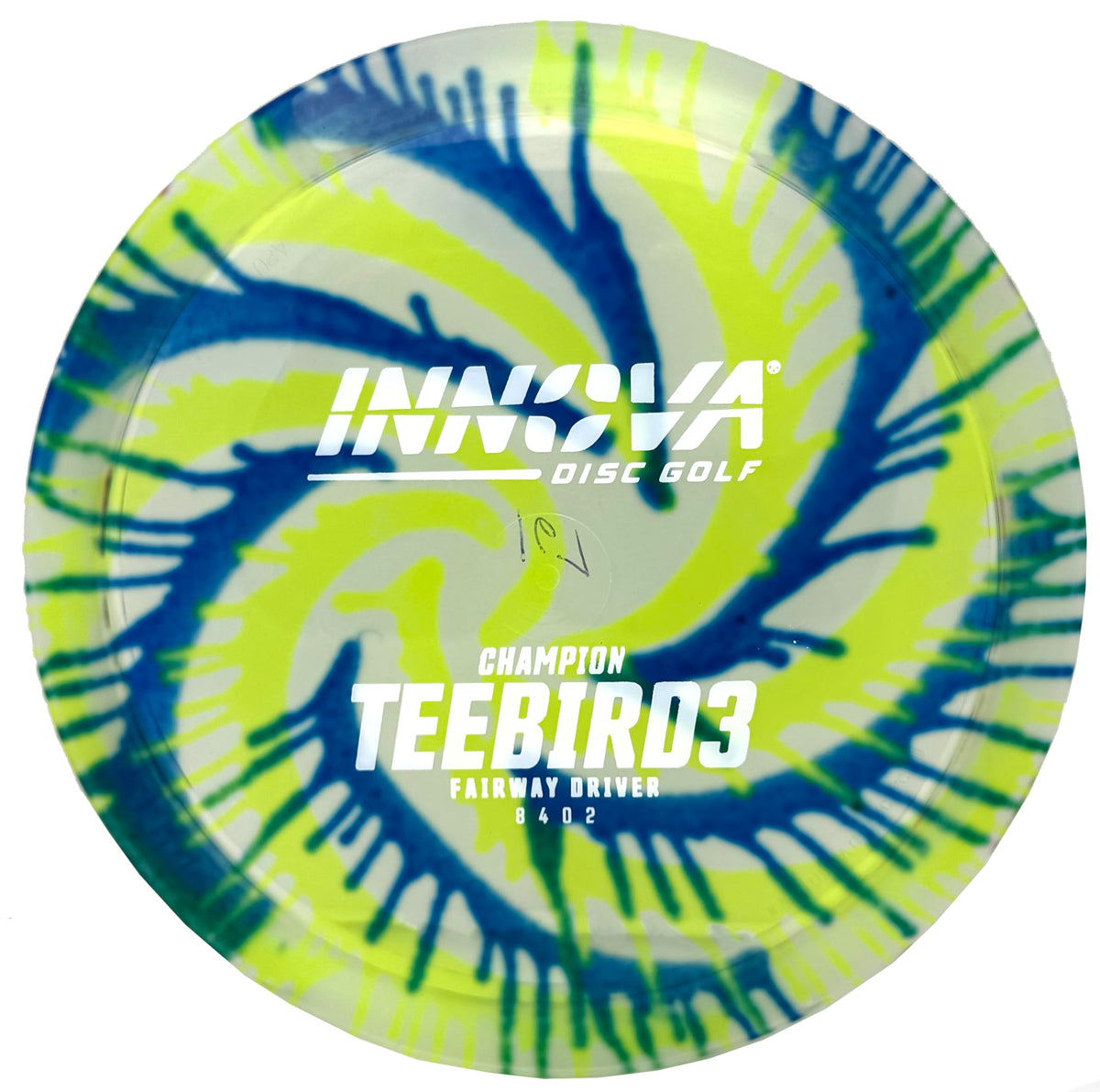 Innova Teebird3 I-Dye pattern highlighting translucent design for precise fairway shots.