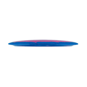 Innova Halo Star Valkyrie held for a windy downhill turnover throw