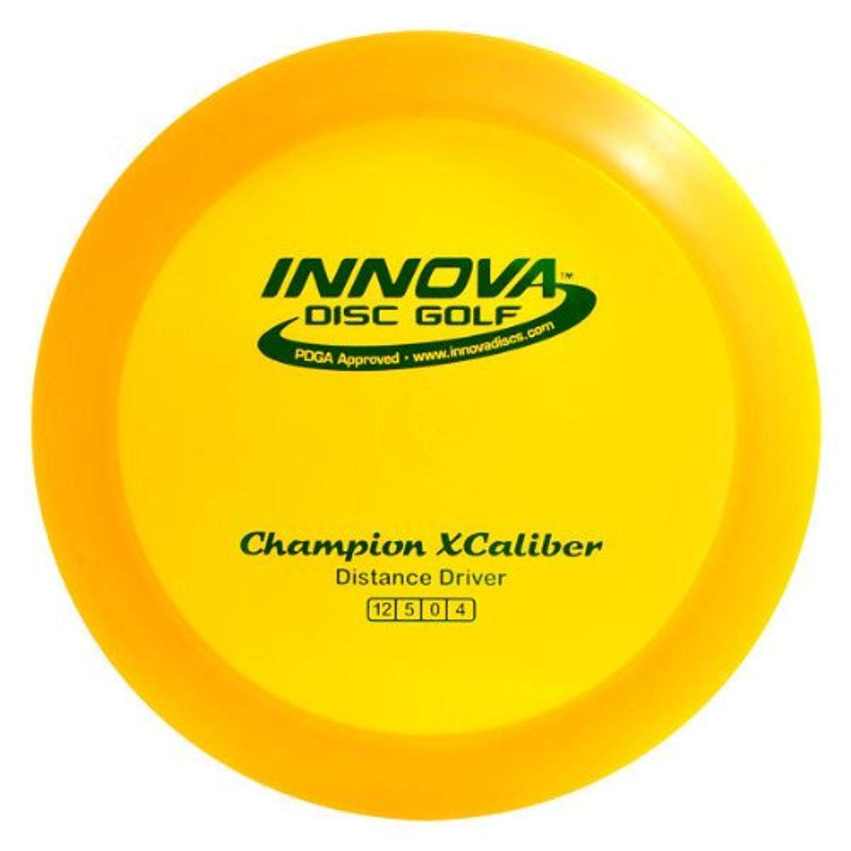 Inova XCaliber front view disc in red-orange-green, ideal for power throws in windy conditions