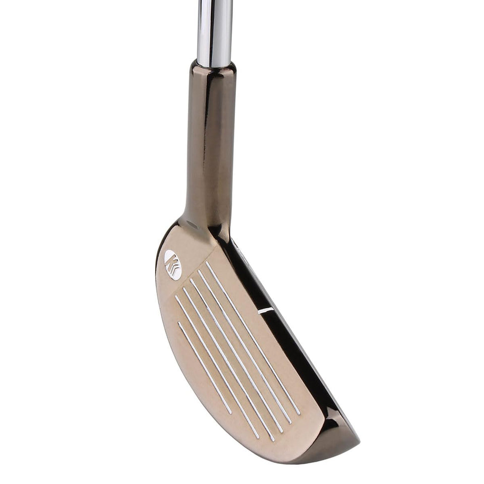 Intech Approach ambidextrous chipper front view shows sleek black nickel finish for precision shots