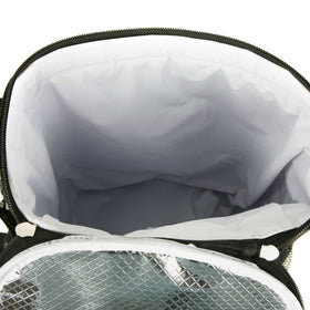 Intech compact cooler bag fits on a golf bag with a padded strap.
