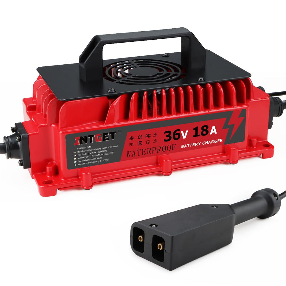 INTGET 36V golf cart charger with D-style plug for Ezgo TXT