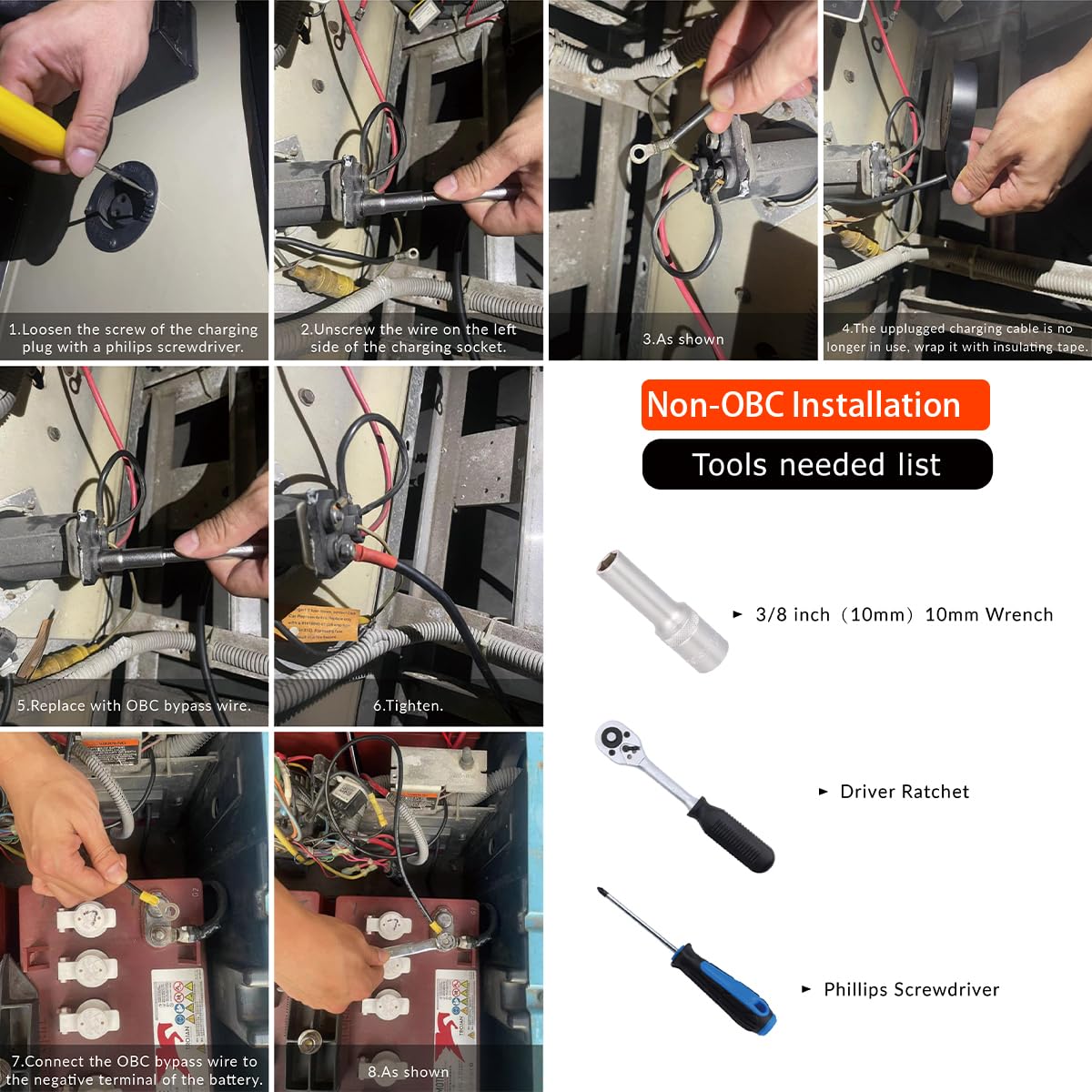 INTGET OBC bypass wire included for compatibility with older Club Car models.
