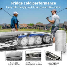 INTHEZONE Frostbox golf bag cooler fits in most bags for easy access.