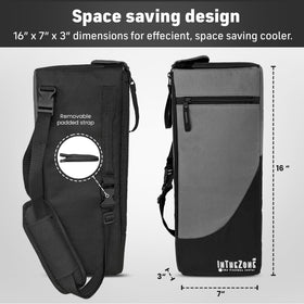 INTHEZONE Frostbox golf bag cooler sturdy 600D polyester withstands rugged courses.