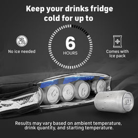 Six-can capacity supports a full round with variety.