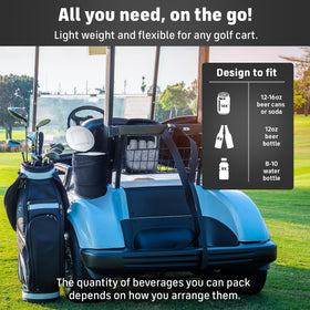 InTheZone golf cart cooler collapsible frame for easy packing and storage.