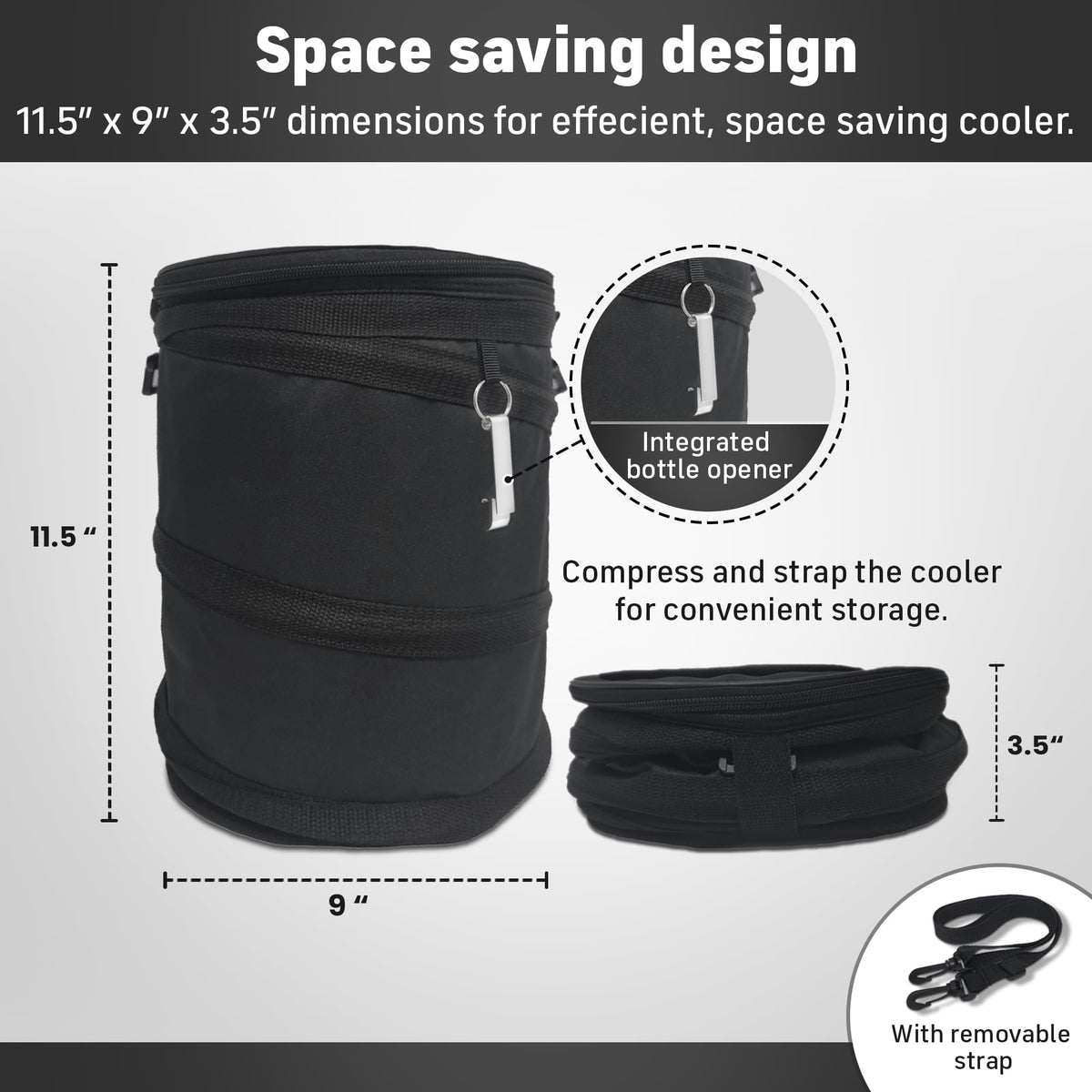 InTheZone golf cart cooler compact storage fits bags, cars, and suitcases.
