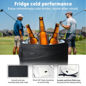 InTheZone golf cart cooler strap to fender enables versatile transport.