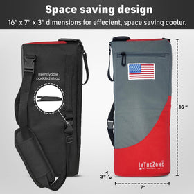 INTHEZONE Frostbox shows easy access during rounds with dual-zip closure.