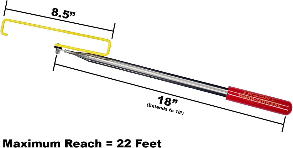 InZone Kwik-Stik XXL extended reach of 18 feet helps reach distant discs.