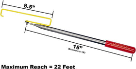 InZone Kwik-Stik XXL extended reach of 18 feet helps reach distant discs.