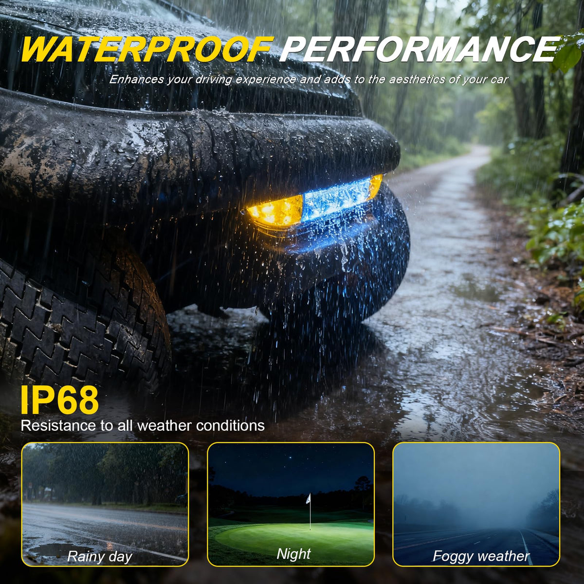 IOOBLBEI LED headlight bumper assembly front angle improves front-end protection.