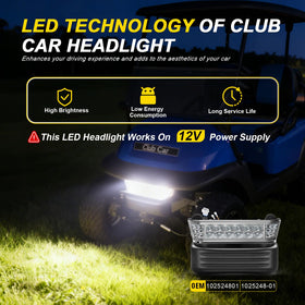 IOOBLBEI LED turn signal headlight close-up showcasing energy-efficient illumination.