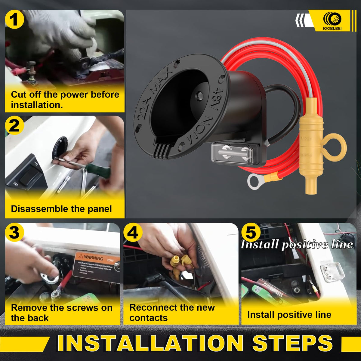 IOOBLBEI 48V fuse receptacle part of the charger kit