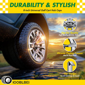 IOOBLBEI scratch-resistant ABS hubcaps with chrome finish prevent fading.