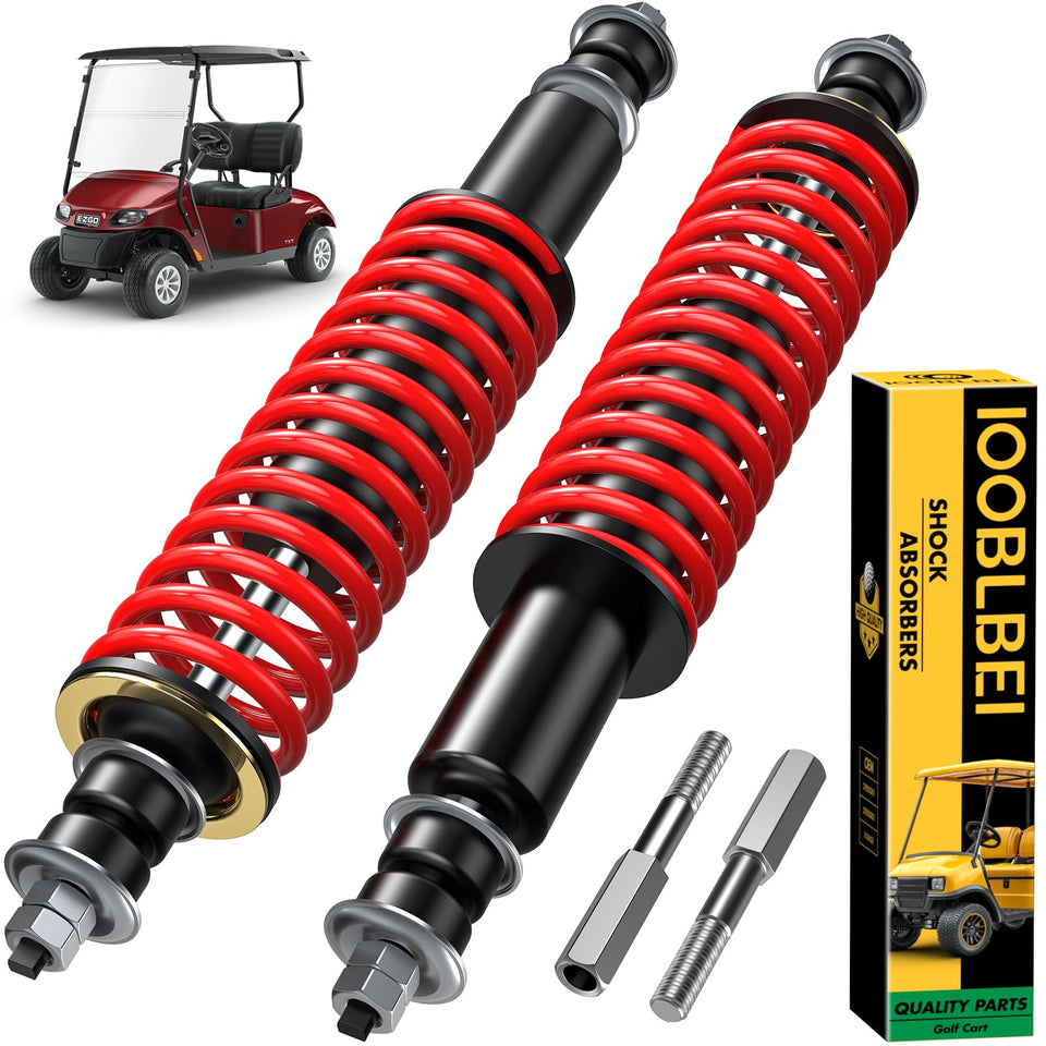 IOOBLBEI EZGO shock absorber installed on cart front and rear for improved stability.