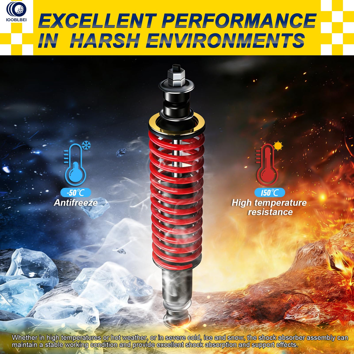 IOOBLBEI EZGO Medalist front shock enhances ride quality