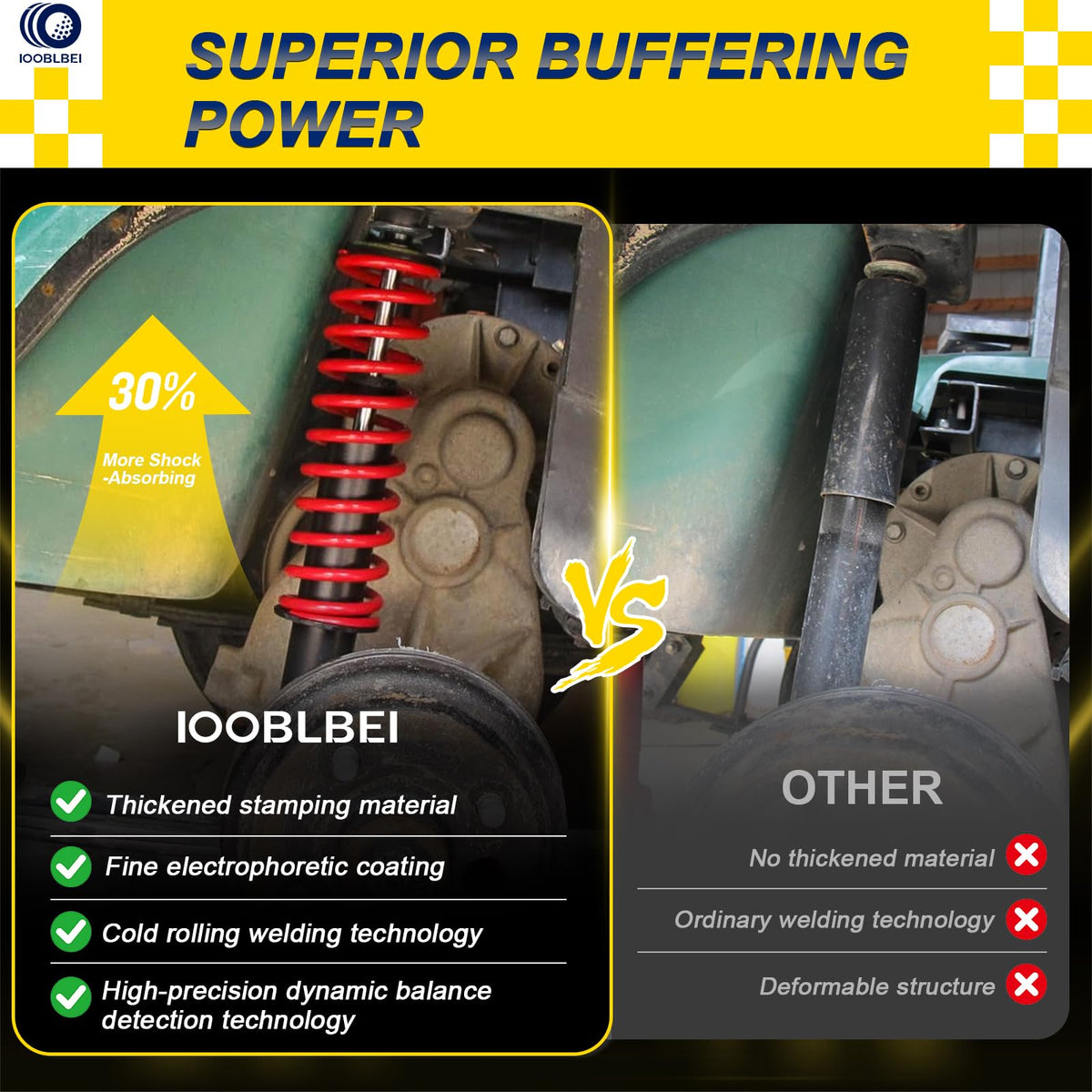 IOOBLBEI EZGO Medalist rear shock boosts cart stability