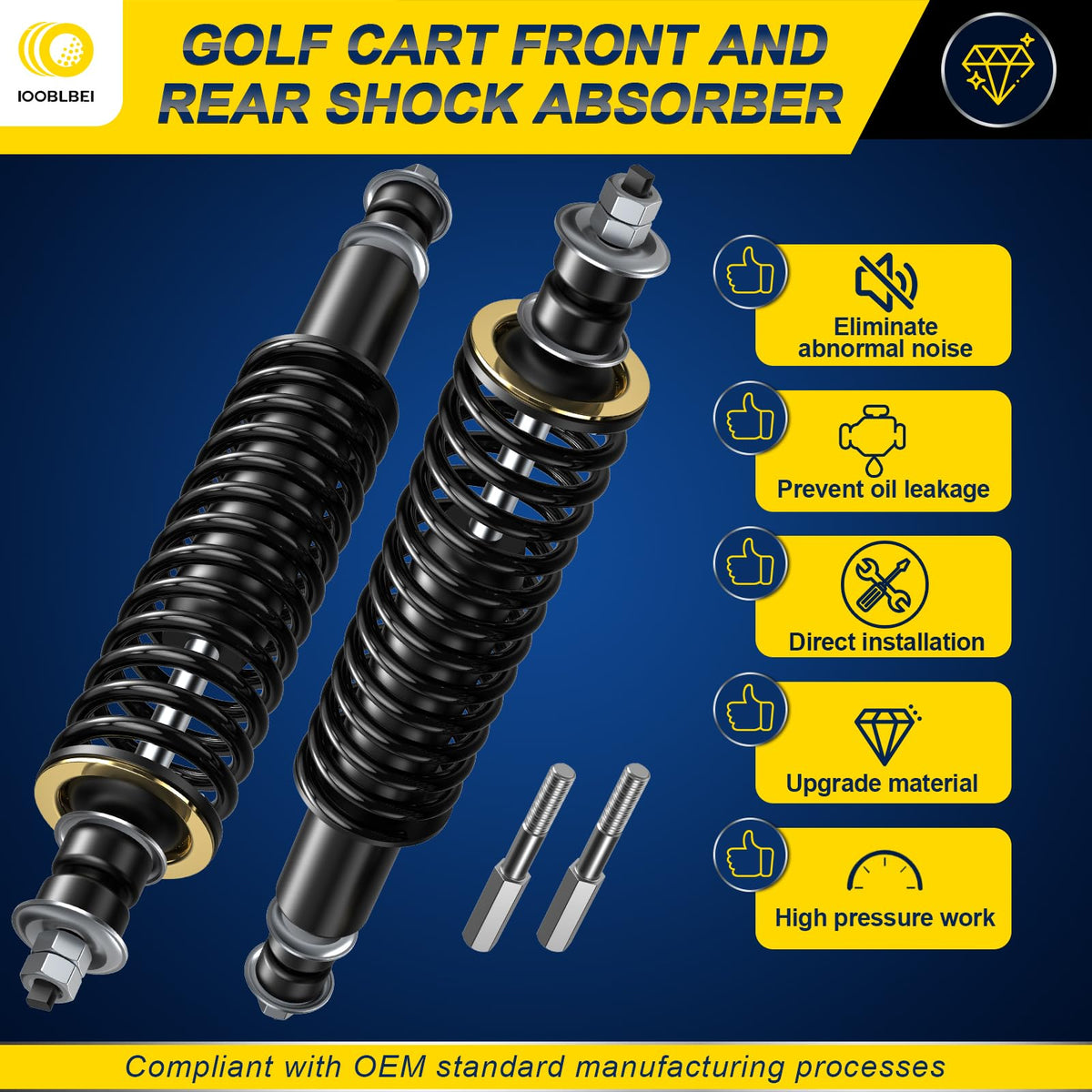 IOOBLBEI EZGO rear shock absorber enhances stability on uneven surfaces.
