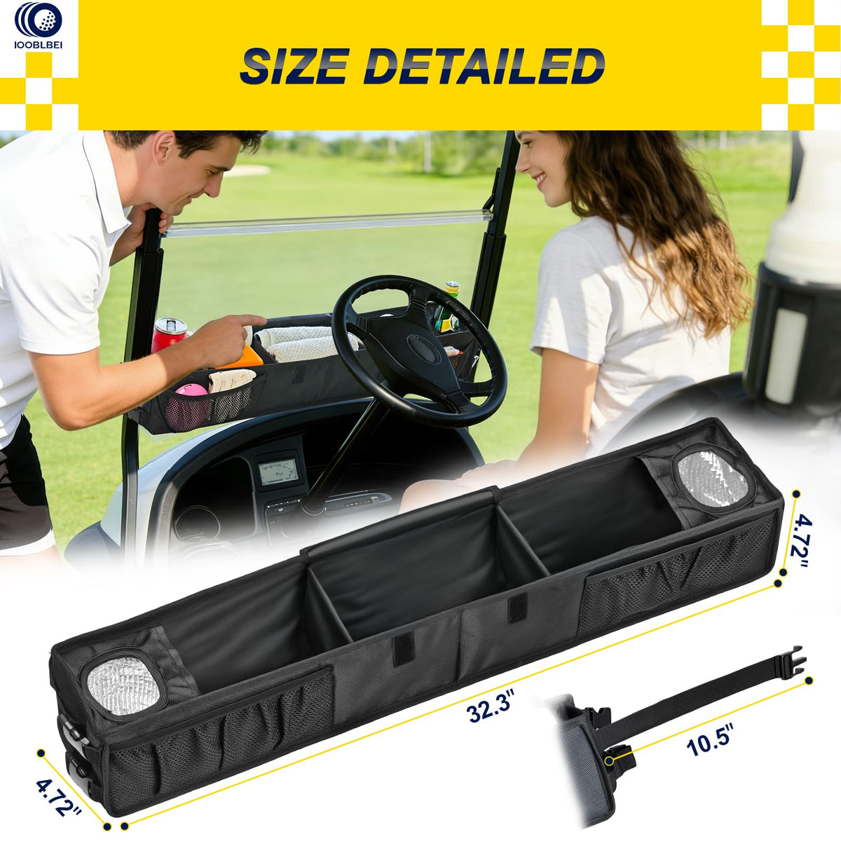 IOOBLBEI central lidded compartment secures small items on the go