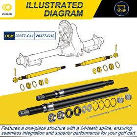IOOBLBEI golf cart axle bearing seals for reduced friction and leaks.