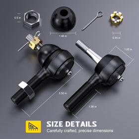IOOBLBEI golf cart tie rod end kit for Club Car DS streamlines steering upgrades