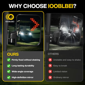 IOOBLBEI universal-compatibility mirrors fit Club Car EZGO Yamaha